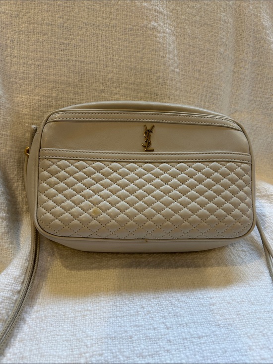 Saint Laurent Handbags - Saint Laurent Cream Quilted Leather Crossbody camera style bag